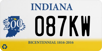 IN license plate 087KW