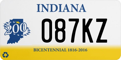 IN license plate 087KZ