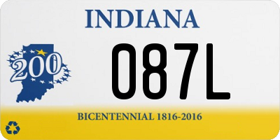 IN license plate 087L