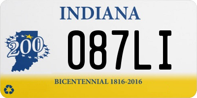 IN license plate 087LI