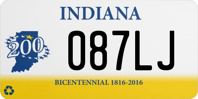 IN license plate 087LJ