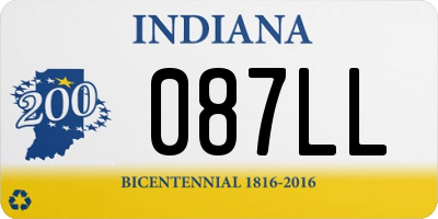 IN license plate 087LL