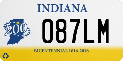 IN license plate 087LM