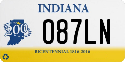 IN license plate 087LN