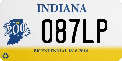 IN license plate 087LP