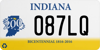 IN license plate 087LQ