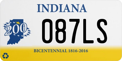 IN license plate 087LS