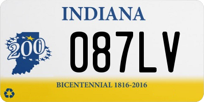 IN license plate 087LV