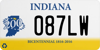 IN license plate 087LW