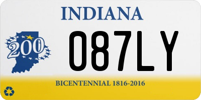 IN license plate 087LY