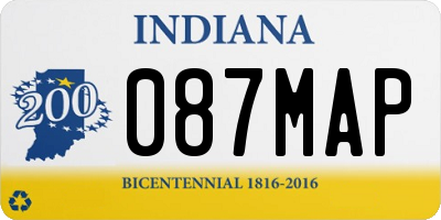 IN license plate 087MAP