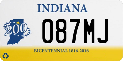 IN license plate 087MJ
