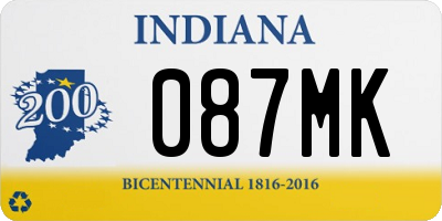 IN license plate 087MK