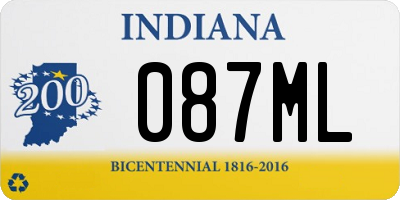 IN license plate 087ML