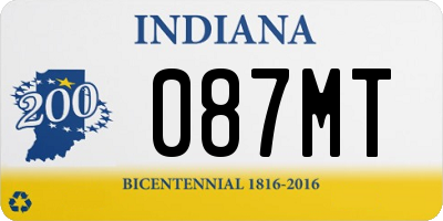 IN license plate 087MT