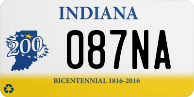 IN license plate 087NA