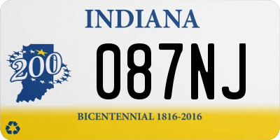 IN license plate 087NJ