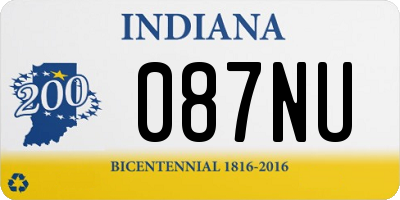 IN license plate 087NU