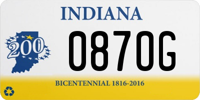 IN license plate 087OG