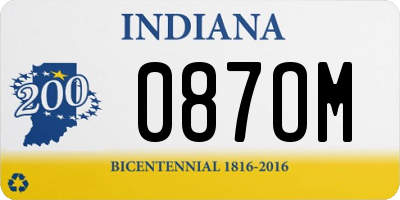 IN license plate 087OM