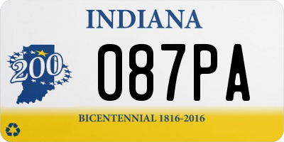 IN license plate 087PA