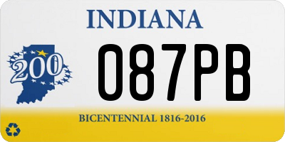 IN license plate 087PB