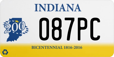 IN license plate 087PC