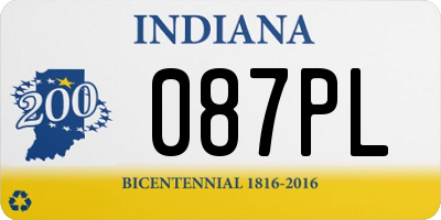 IN license plate 087PL