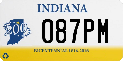 IN license plate 087PM