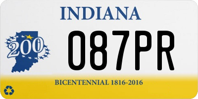 IN license plate 087PR