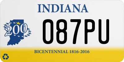 IN license plate 087PU