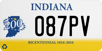 IN license plate 087PV