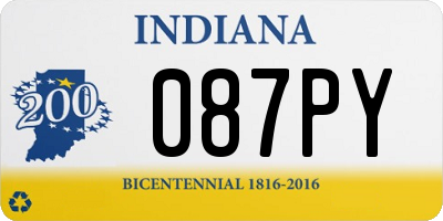 IN license plate 087PY