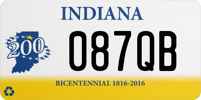 IN license plate 087QB