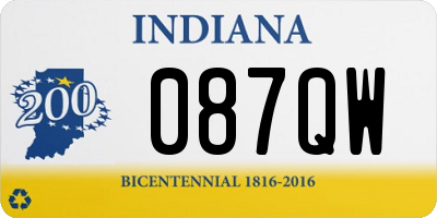 IN license plate 087QW