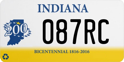 IN license plate 087RC