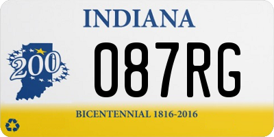 IN license plate 087RG