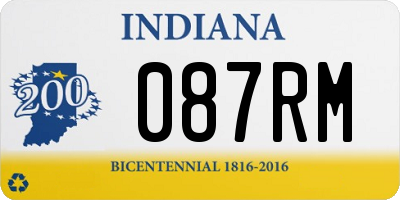 IN license plate 087RM