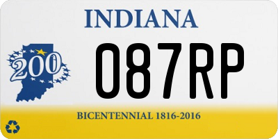 IN license plate 087RP