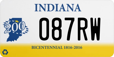 IN license plate 087RW