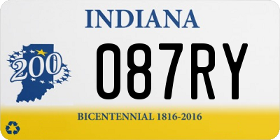 IN license plate 087RY