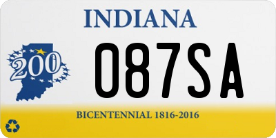 IN license plate 087SA