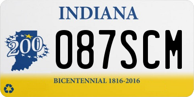 IN license plate 087SCM