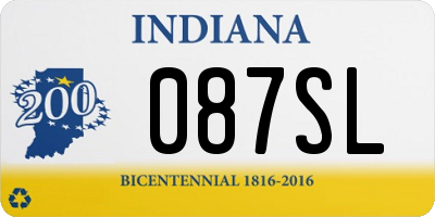 IN license plate 087SL