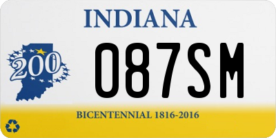 IN license plate 087SM