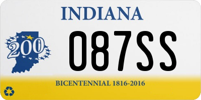 IN license plate 087SS