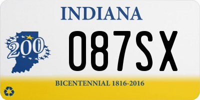 IN license plate 087SX