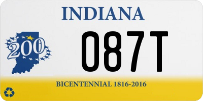 IN license plate 087T