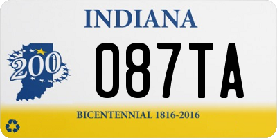 IN license plate 087TA