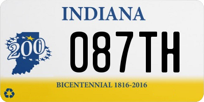 IN license plate 087TH